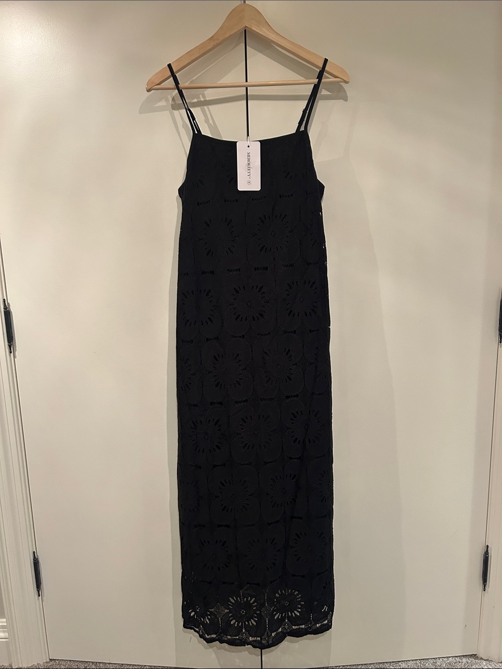 Black Eyelet Maxi Slip Dress - Sleeper